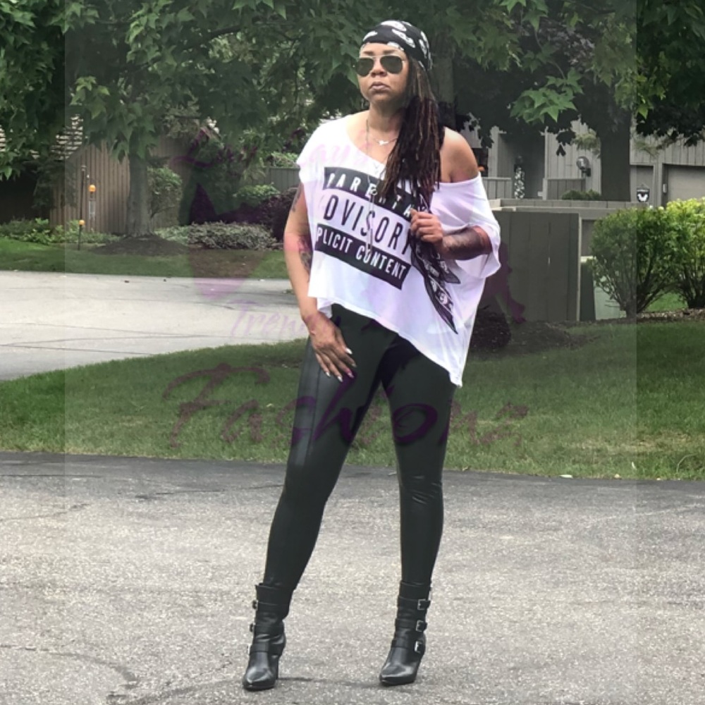 Fleece Lined Leather Leggings - Picture 3 of 8